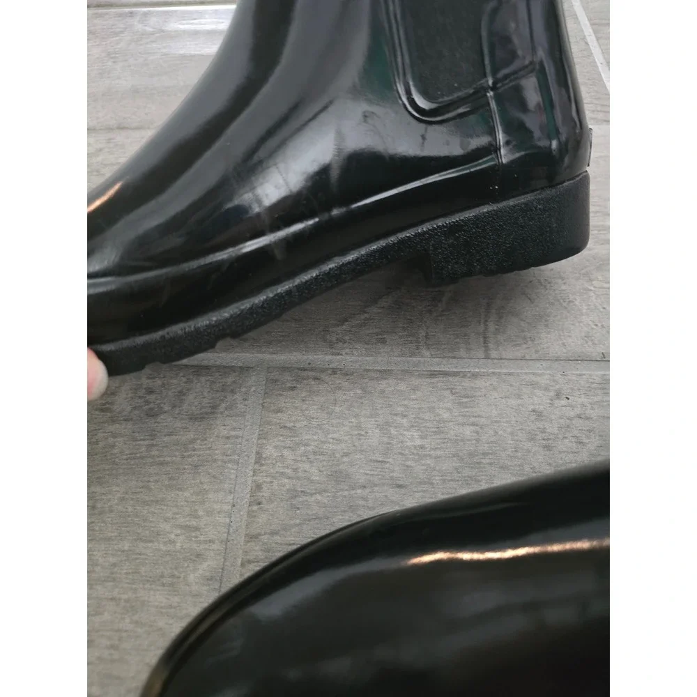 Hunter Original Refined Gloss Chelsea Boots Black Womens 8‎ Ankle Rain